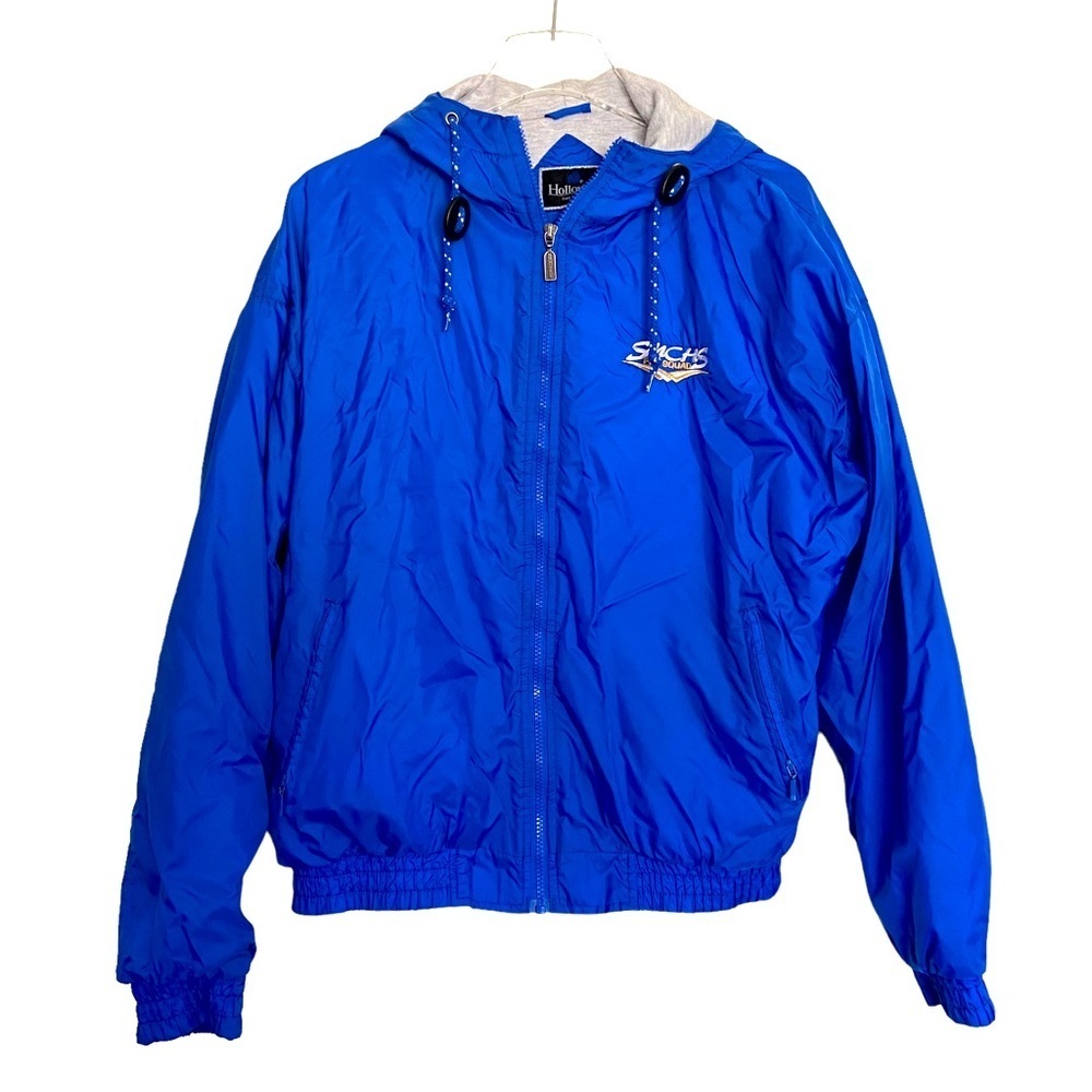 Holloway Blue Hooded Jacket, Size Medium. SMCHS Pep Squad